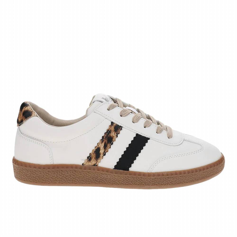 NEW CORKYS FOOTWEAR women's heads up sneakers in white leopard combo